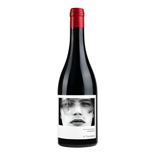 Il Valandrea Gutturnio Superiore DOC flaske med rødvin og kunstnerisk etiket