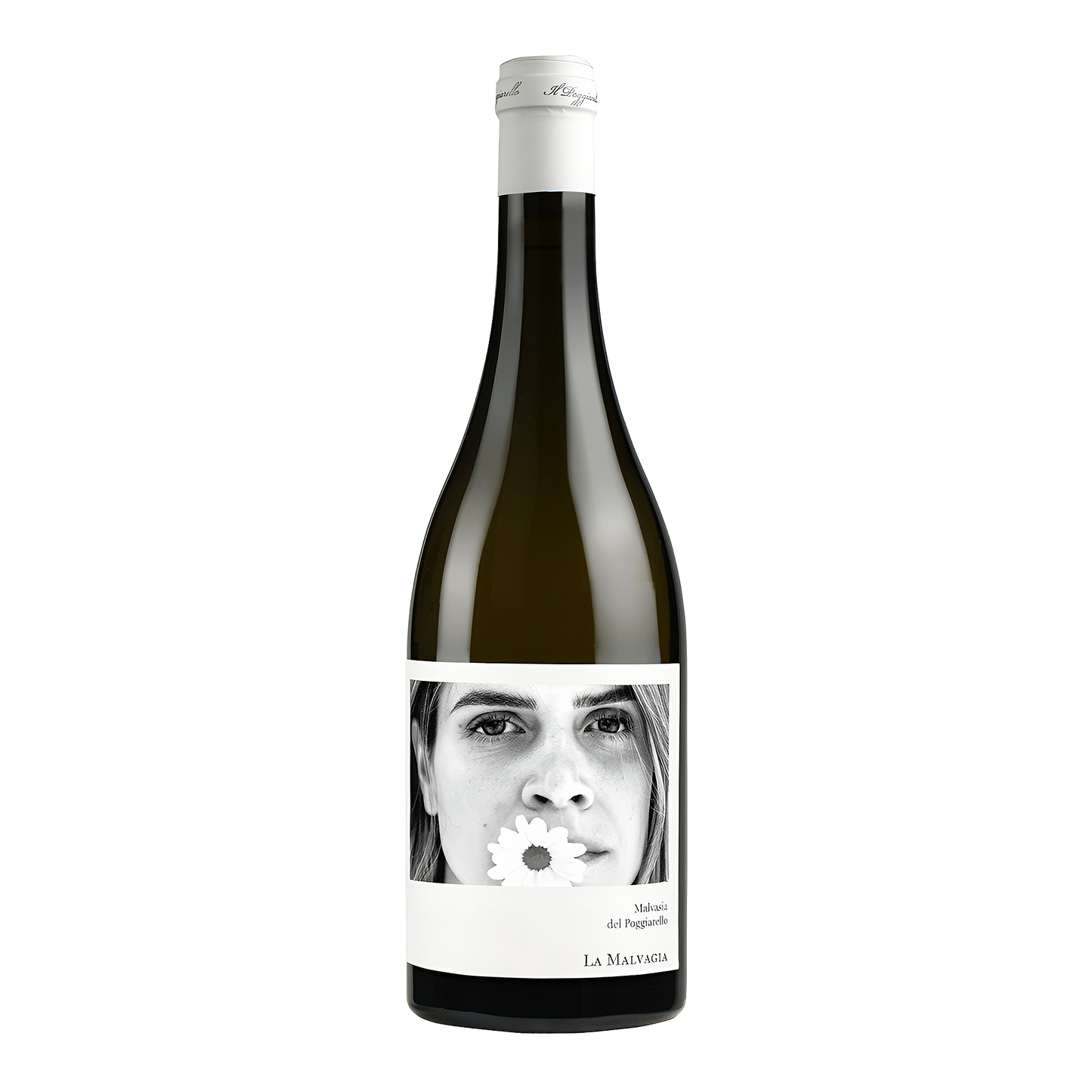 La Malvagia Malvasia Emilia IGT 2022 flaske med hvidvin og poetisk etiket
