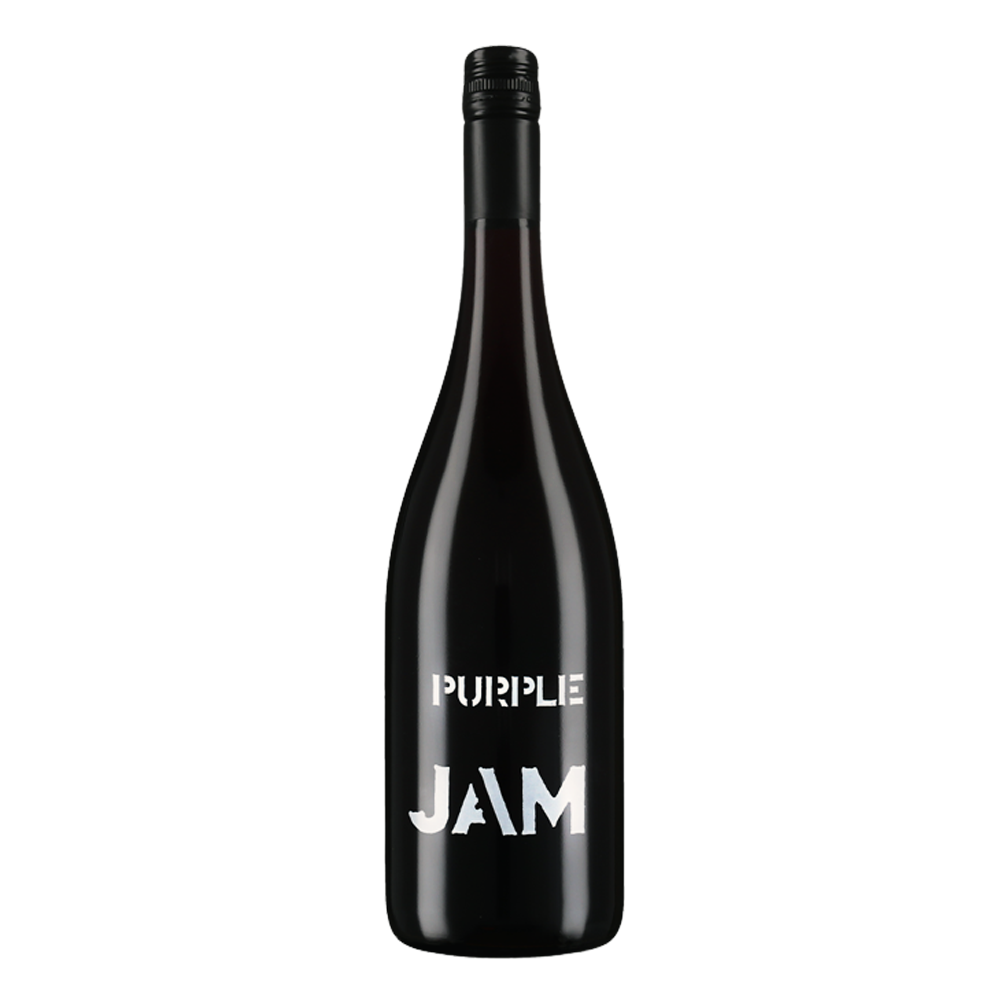Purple Jam rødvinsflaske med kreativt stenciltryk