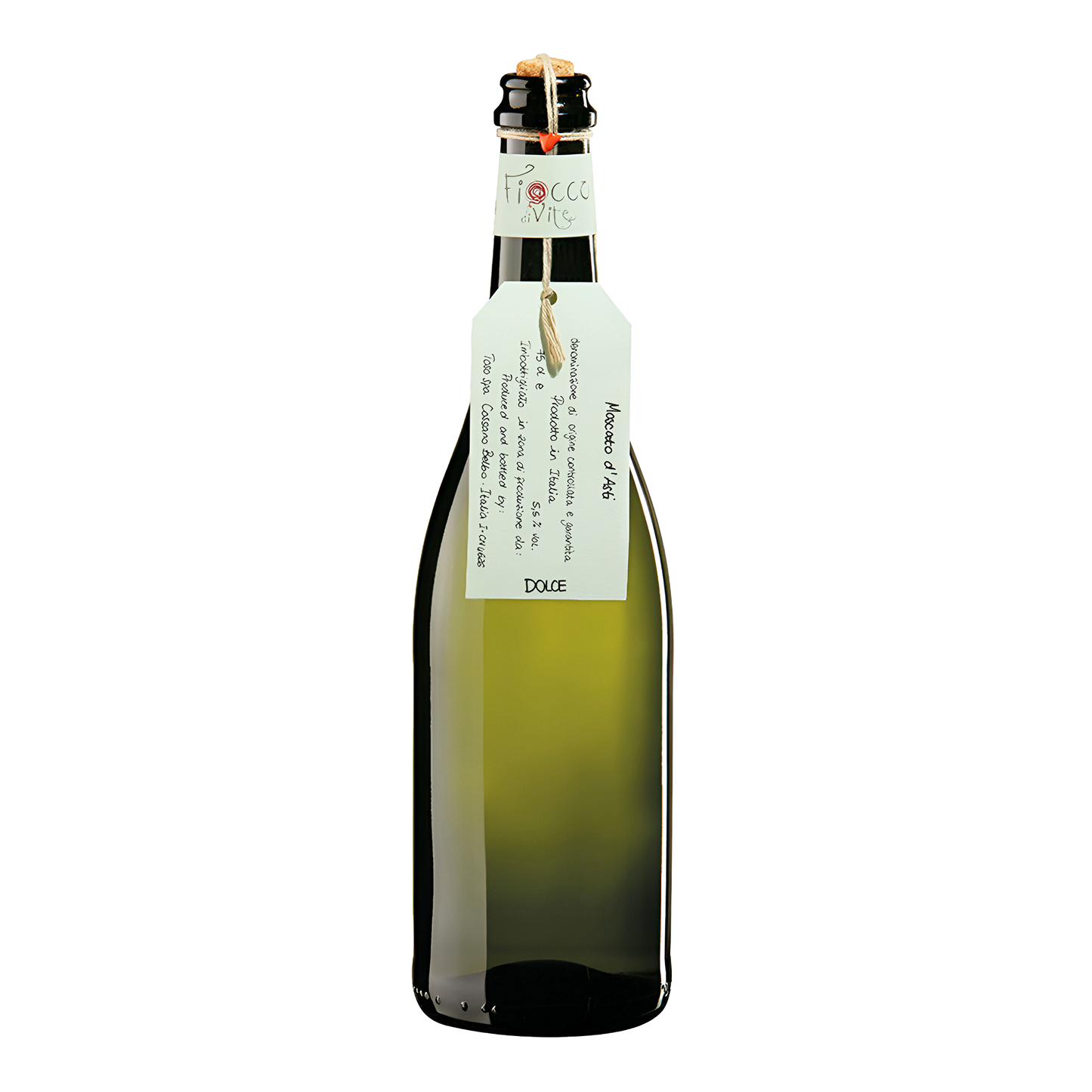 Moscato d'Asti DOCG flaske med sød, mousserende hvidvin